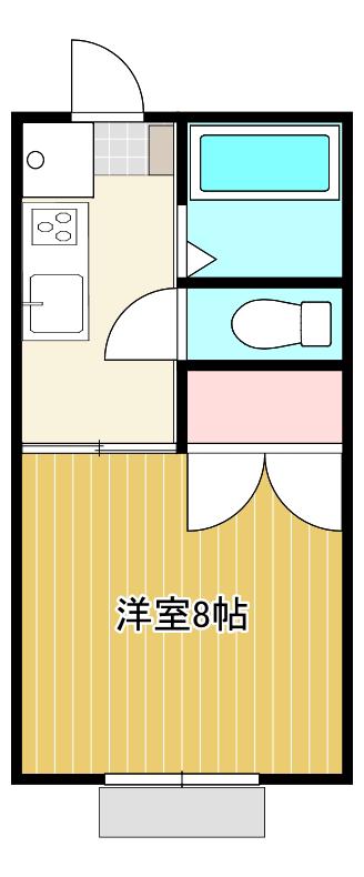 コア下土狩(1K/1階)の間取り写真