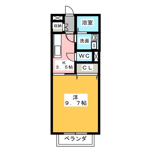 CALM GROVE(1K/2階)の間取り写真