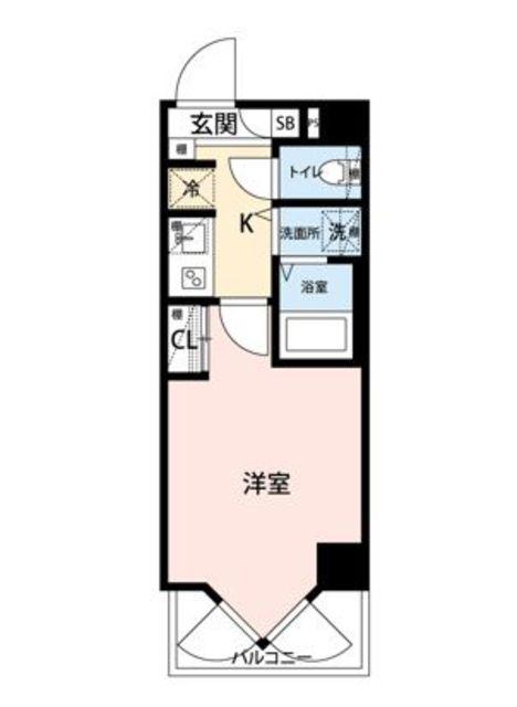 AXAS二子多摩川(1K/4階)の間取り写真