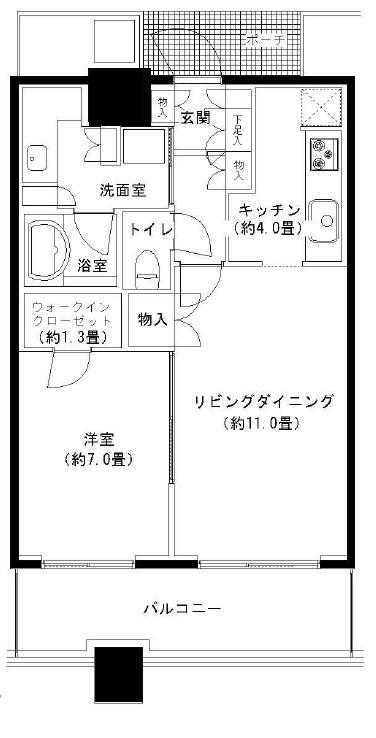 パークタワー横浜ステーションプレミア(1LDK/18階)の間取り写真