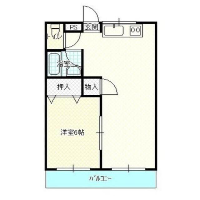 コミューン堤(1LDK/1階)の間取り写真