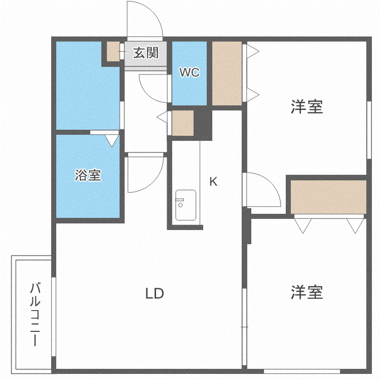 プロモーションイースト(2LDK/1階)の間取り写真