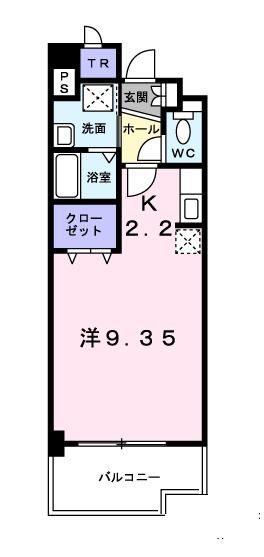 カーサビアンカ(1K/6階)の間取り写真