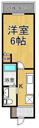 TST稲野駅前(1K/3階)の間取り写真