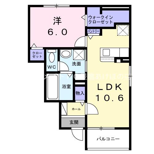 ルミエールM II(1LDK/1階)の間取り写真