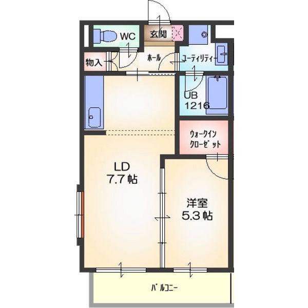 グランドソレイユ(1LDK/3階)の間取り写真