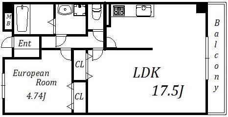 CONTENTO鈴蘭台(1LDK/3階)の間取り写真