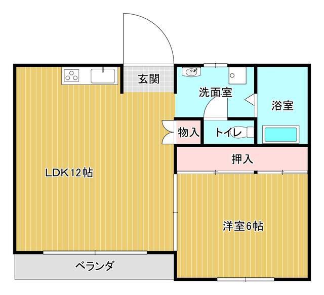 シティ丸平(1LDK/4階)の間取り写真