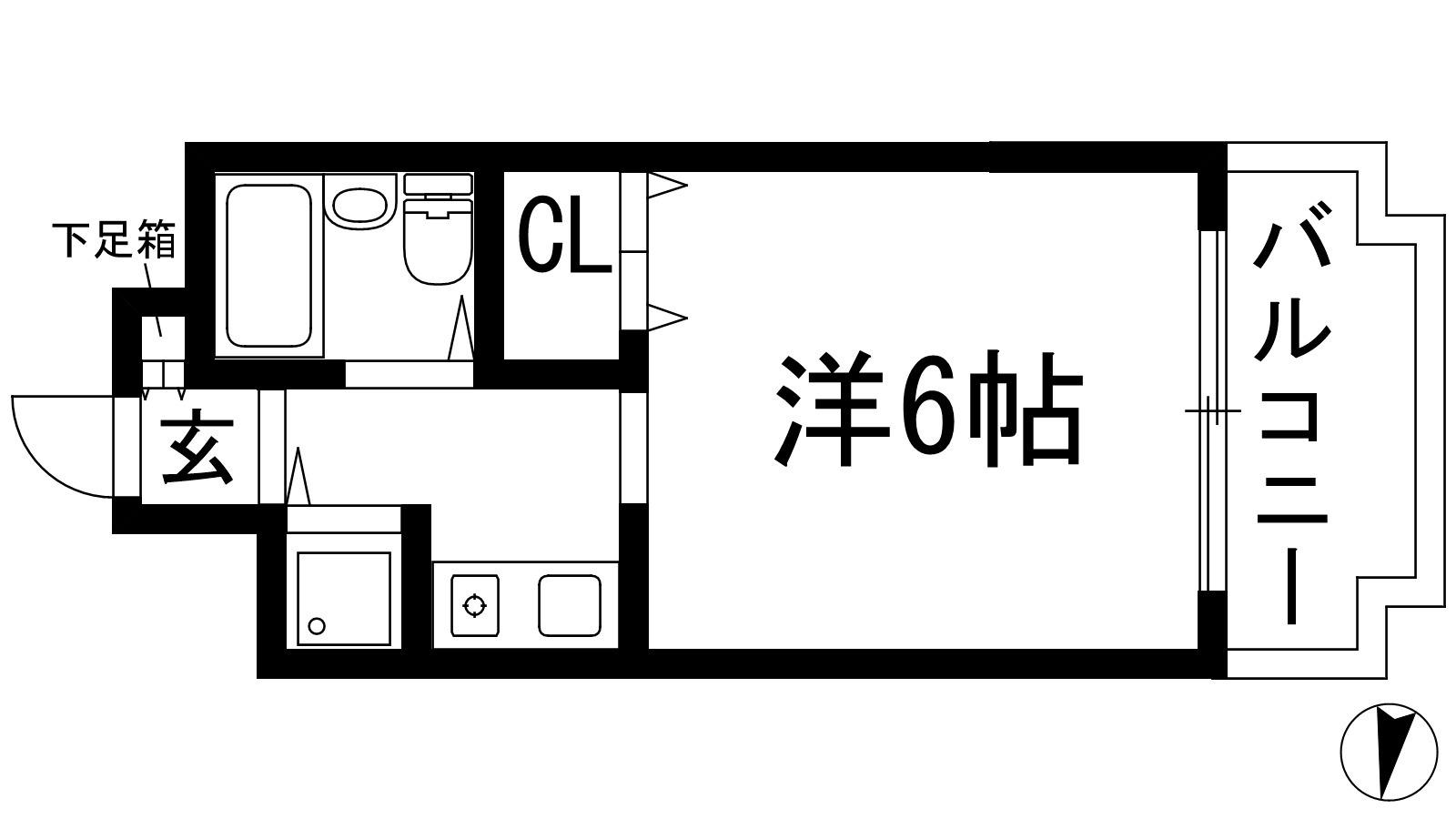 プレステージ住吉(1K/2階)の間取り写真
