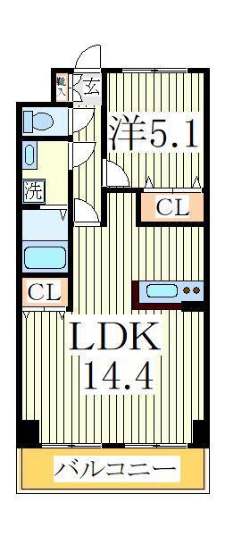アバンス(1LDK/1階)の間取り写真