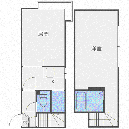 ル・シエル月寒(1LDK/2階)の間取り写真