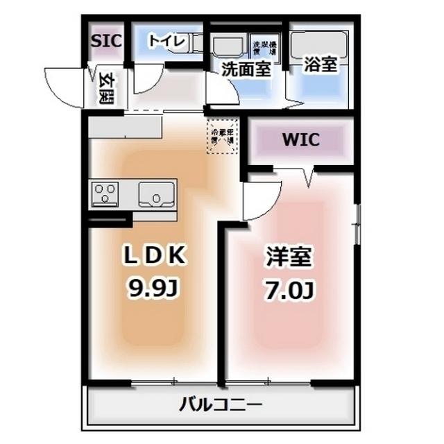 KOMOREBI GARDEN中田本町C(1LDK/2階)の間取り写真