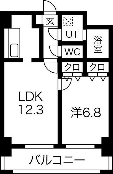 モアナコート(1LDK/8階)の間取り写真