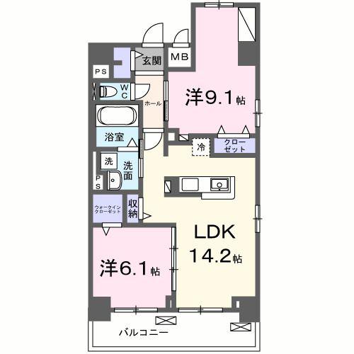 ST.TOKYO(2LDK/4階)の間取り写真
