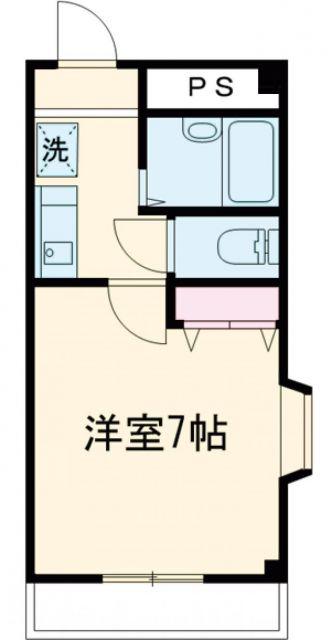 アジュール(1K/4階)の間取り写真