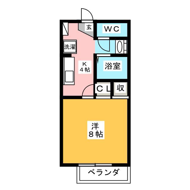 いざわリバーサイド(1K/1階)の間取り写真