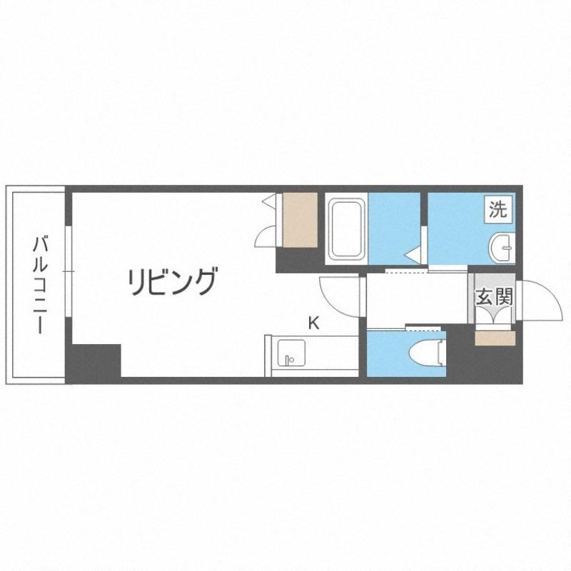アルファスクエア北15条(1K/14階)の間取り写真