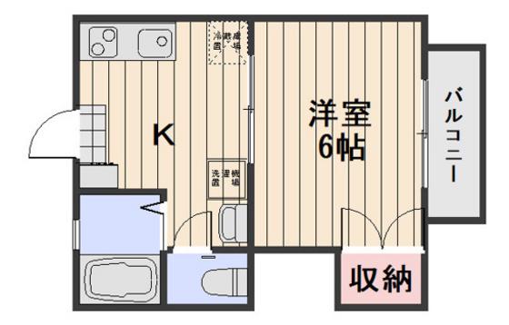 当新田ハイツ(1K/2階)の間取り写真