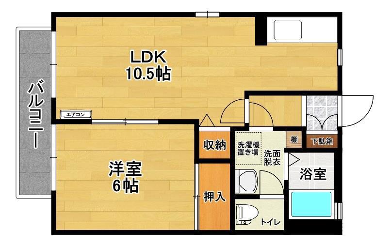 エクセルコートA(1LDK/2階)の間取り写真