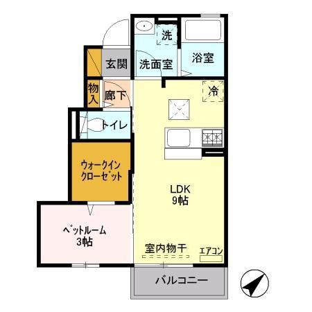 PINO(1LDK/1階)の間取り写真