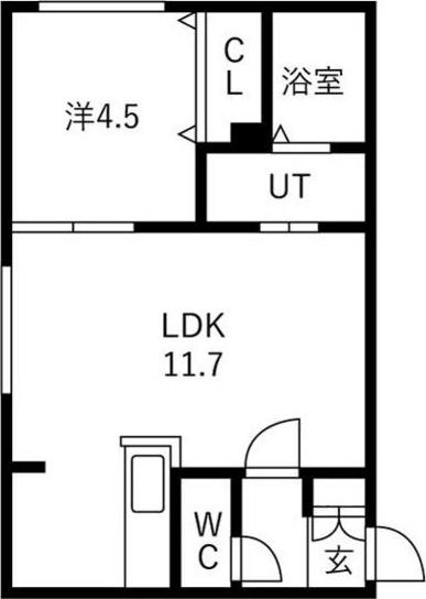 ALIVIS菊水(1LDK/1階)の間取り写真