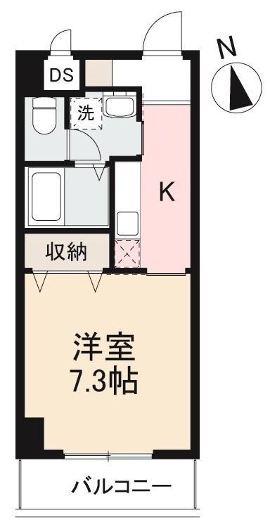 AMTY中央町(1K/4階)の間取り写真