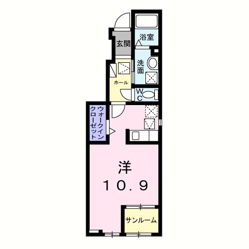 ベル メナージュ(ワンルーム/1階)の間取り写真