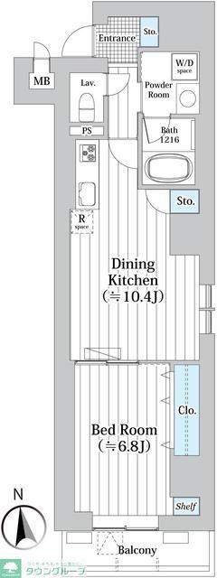 RESIDENCE ODE(1LDK/9階)の間取り写真