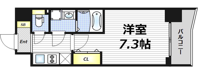 サムティ梅田インターコア(1K/7階)の間取り写真