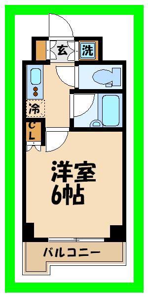 ルーブル狛江(1K/2階)の間取り写真