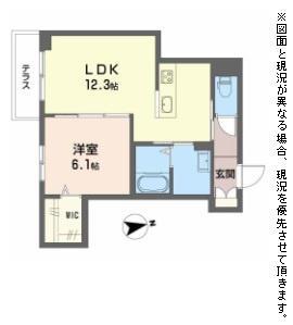 プルミエール(1LDK/1階)の間取り写真