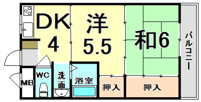 第2細田マンション(2DK/1階)の間取り写真