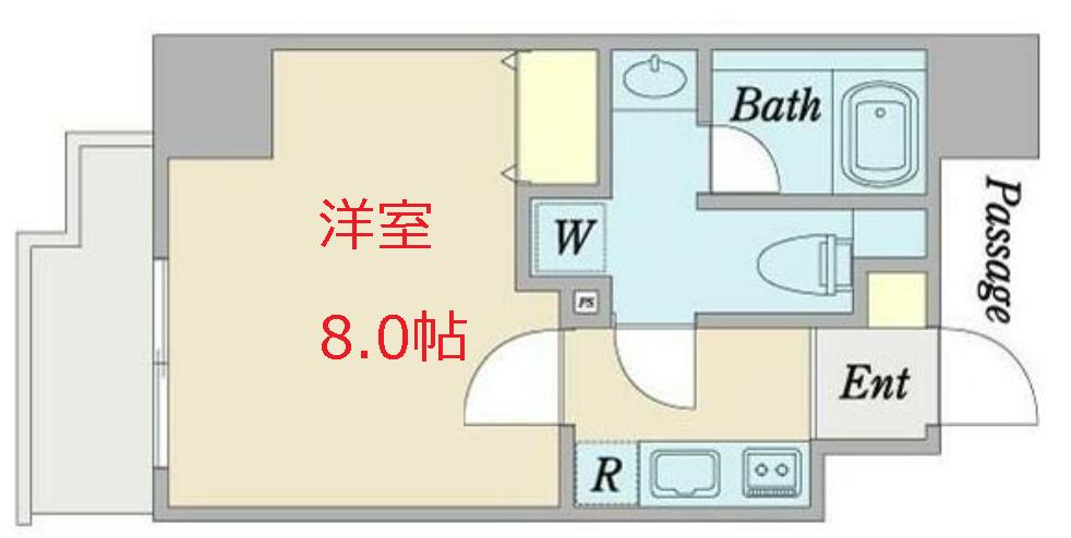 オークスクエア大森(1K/4階)の間取り写真