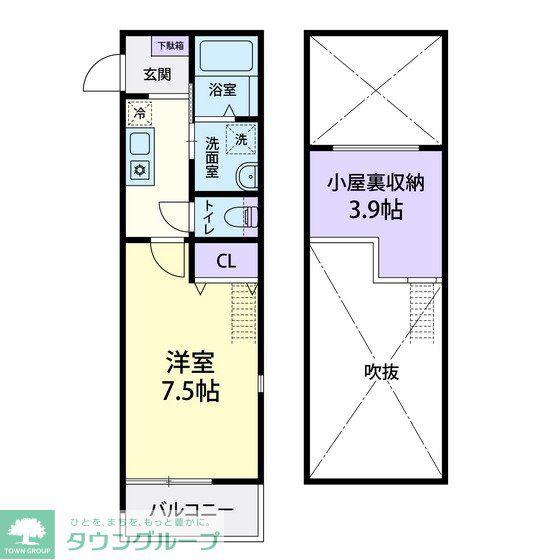ヨークパレス・3(1K/2階)の間取り写真