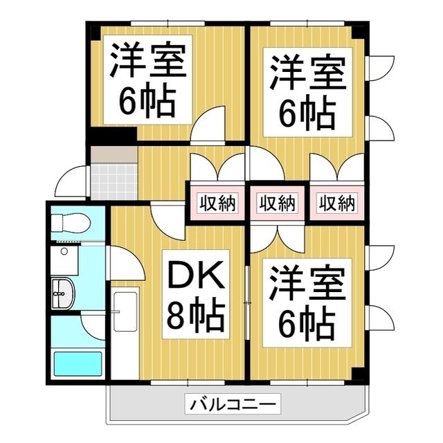 レイクビュー104(3DK/2階)の間取り写真