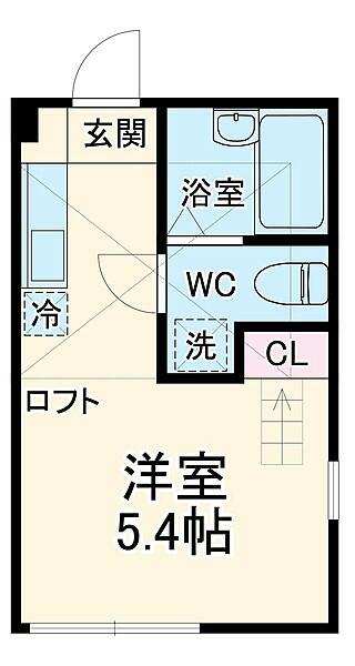 ハーミットクラブハウス弘明寺Ⅱ(ワンルーム/1階)の間取り写真