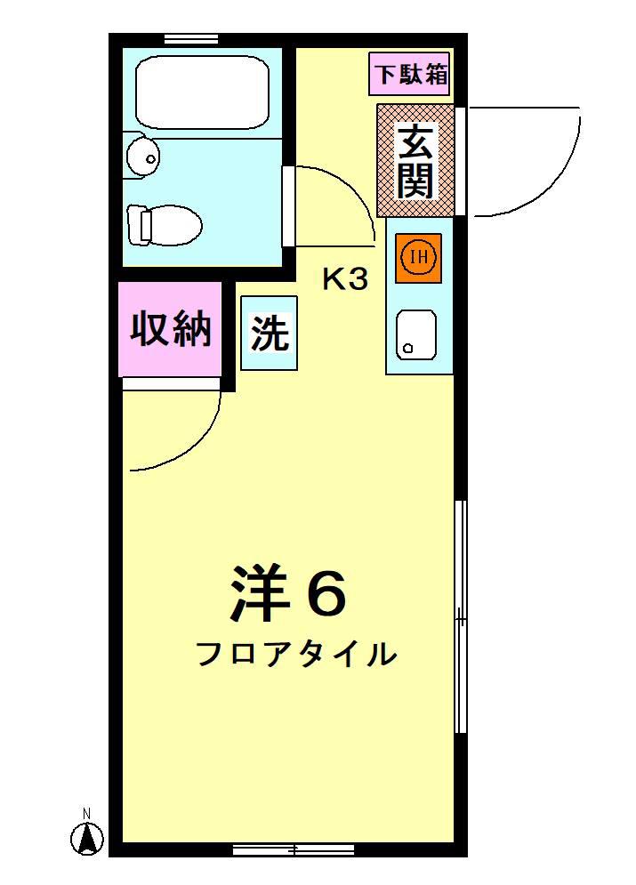 カサグラータ(1K/2階)の間取り写真