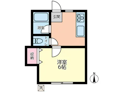 フェニックスカネヨ平和台(1DK/1階)の間取り写真