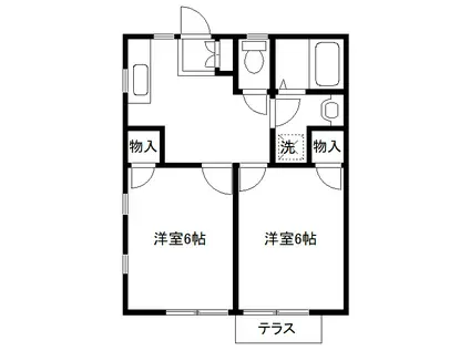 ヴェールU(2DK/1階)の間取り写真