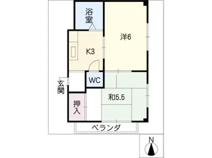 グリーンハイツ新瑞(2K/2階)の間取り写真