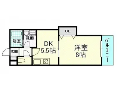 メープルヴィラ(1DK/1階)の間取り写真