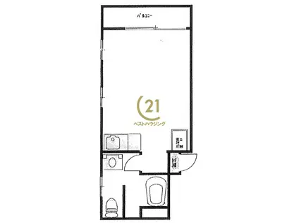 ティアレ神楽坂(ワンルーム/2階)の間取り写真