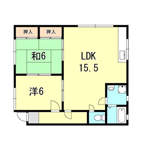 コート丸山(2LDK/2階)の間取り写真
