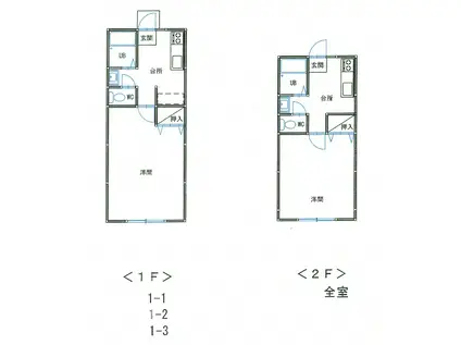 クレゼント・マム(1K/1階)の間取り写真