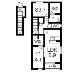 C.COURT(1SLDK/2階)の間取り写真