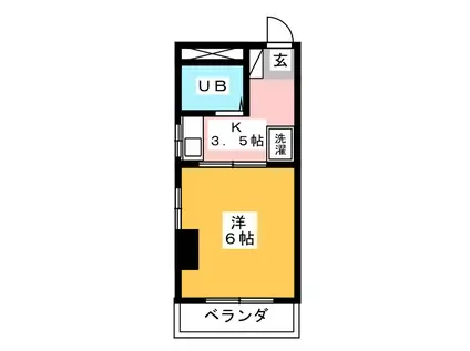 シンセリテイ津田(1K/3階)の間取り写真