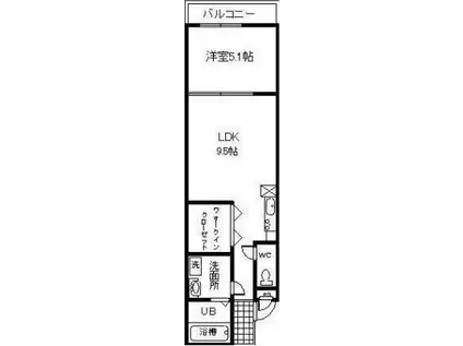 フジパレス杉本町II番館(1LDK/1階)の間取り写真