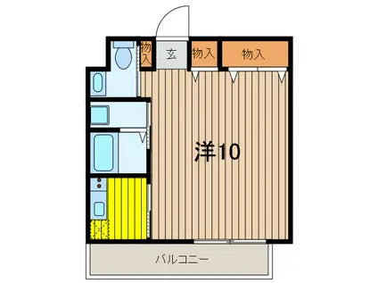 アヴェニューみなみ浦和(1K/9階)の間取り写真