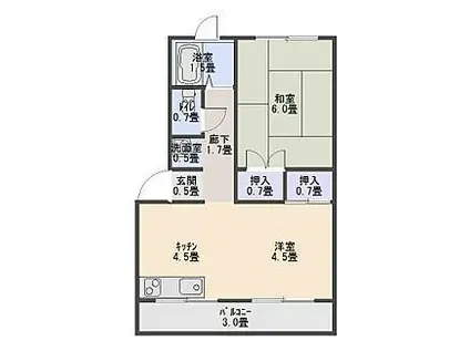 藤井ビル10(2DK/2階)の間取り写真