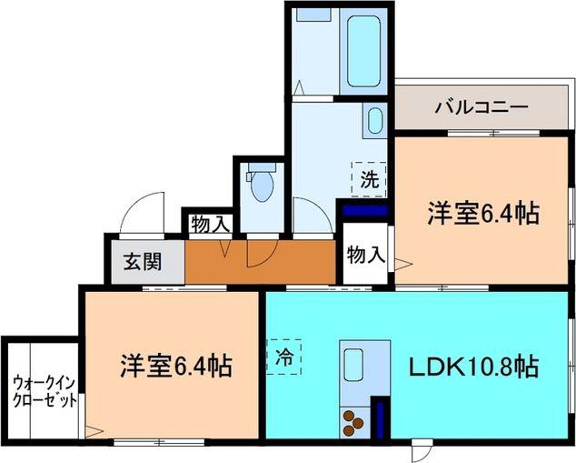 サンティール四季(2LDK/1階)の間取り写真